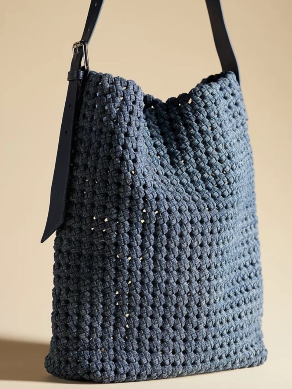 NWOT - Anthropologie Blue Woven Tote